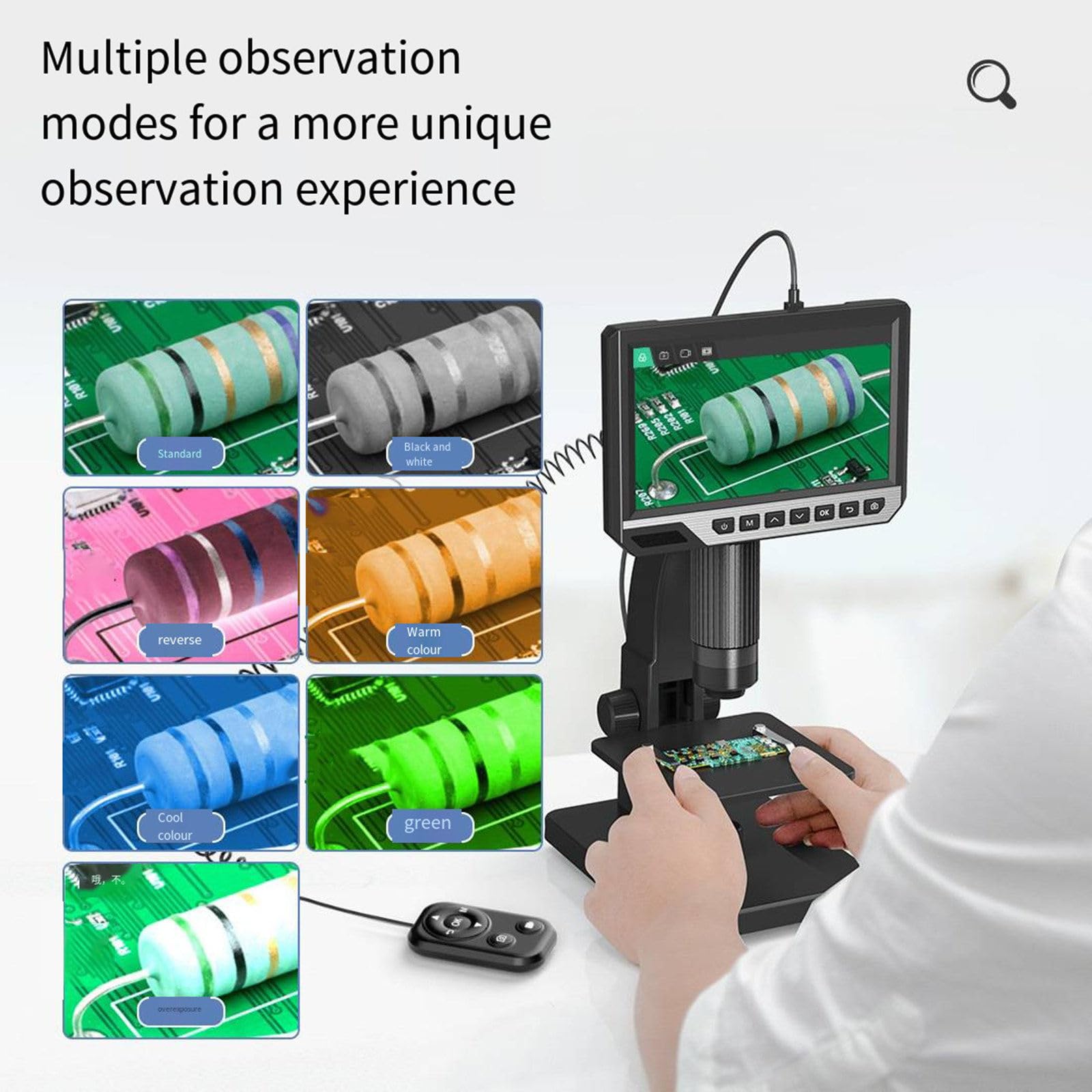 Microscopio óptico con aumento digital de 2000X y pantalla HD de 7 pulgadas para observación biológica