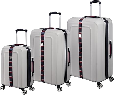 review it luggage Jupiter 3 Piece Hardside 8 Wheel Expandable Spinner Set, White, 3 Pc