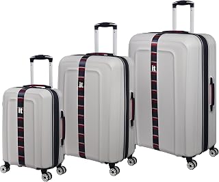 Jupiter 3 Piece Hardside 8 Wheel Expandable Spinner, White, 3 Pc Set