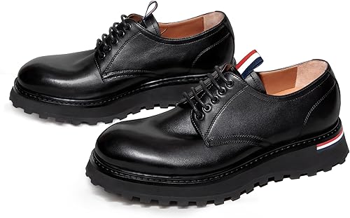 Miniatura 7 de Zapatos de vestir para hombre, zapatos Oxford, zapatos de cuero para hombre, zapatos de cuero casuales con cordones, zapatos de vestir negros