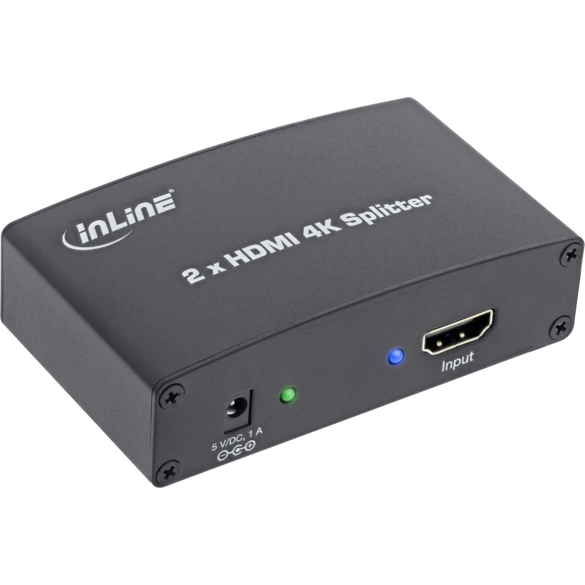 InLine 65009 - Distribuidor de HDMI (2 Pliegues, 4 Kx2 K, Compatible con 4 Unidades), Color Negro