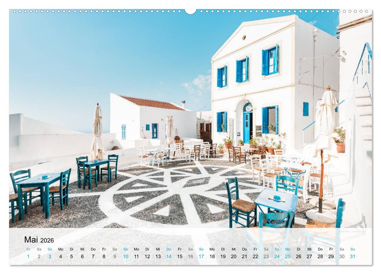 Griechenland - Inselparadies in Europa (hochwertiger Premium Wandkalender 2026 DIN A2 quer), Kunstdruck in Hochglanz: Schönste Fotos der Griechischen Inseln (CALVENDO Orte)