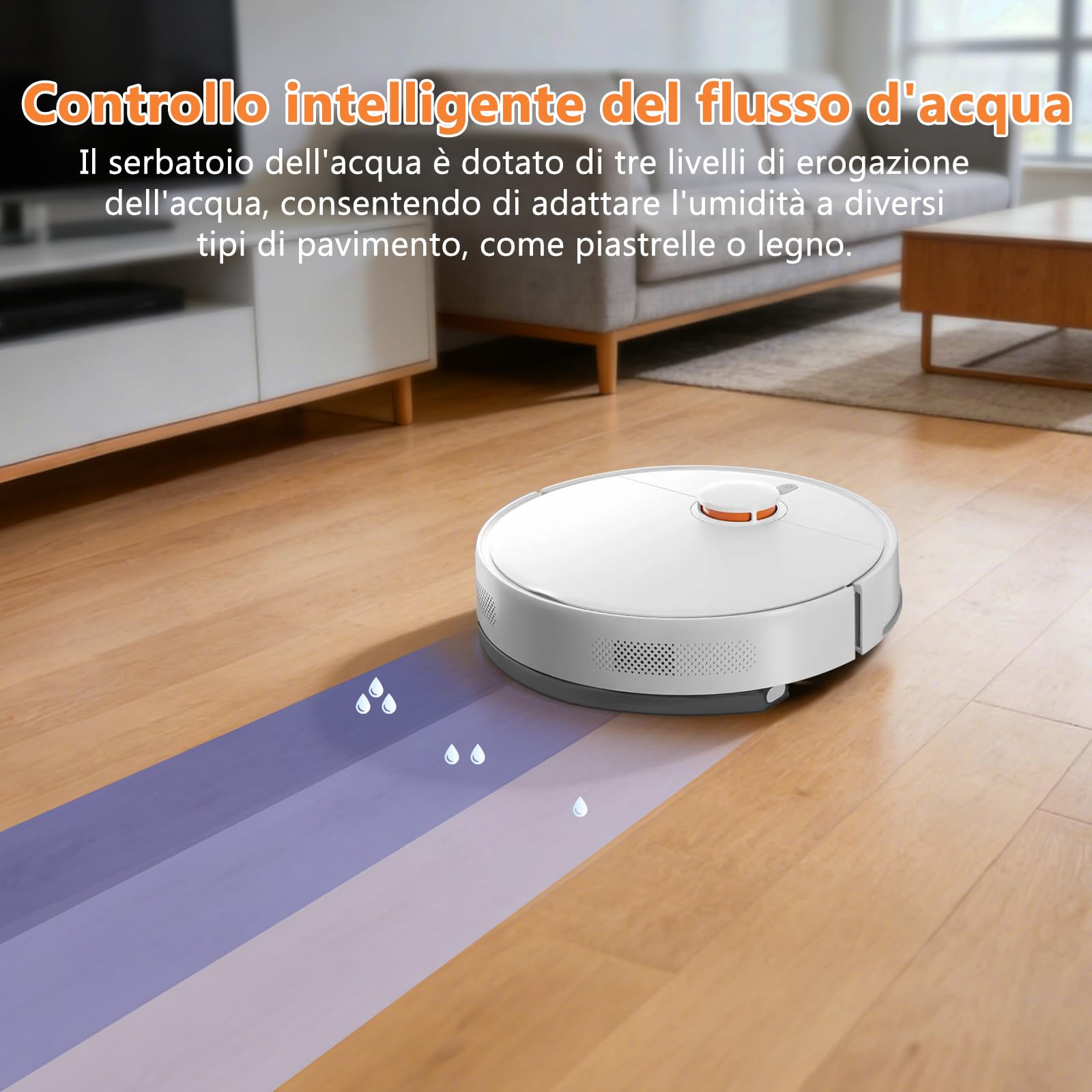 XIAOMI Robot Aspirapolvere S40C con Navigazione Laser LDS, 5000Pa Aspirapolvere Robot e Lavapavimenti, Integra di Spazzare, Aspirare, Lavare e Passare il Panno, Vacuum Controllabile Tramite App e Voce