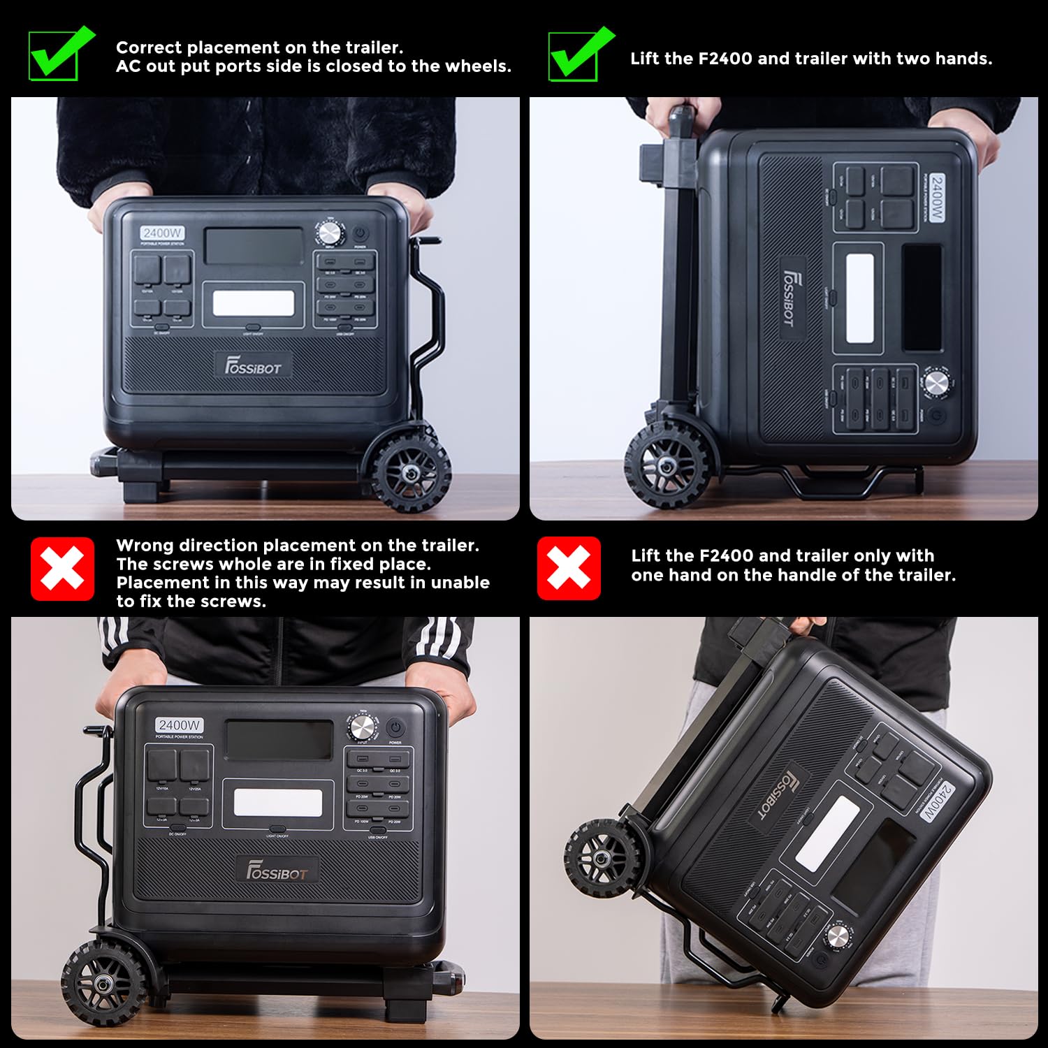 FOSSiBOT F2400 Générateur Électrique Portable, 2048Wh LiFePO4 de secours avec sorties CA 2400 W (pic 4800 W) Générateur Solaire, station d'alimentation portable pour le camping en
