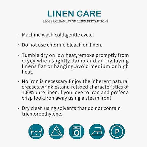 Miniatura 7 de Mantel de lino 100% lino puro, mantel rectangular de 60 x 84 pulgadas, manteles lavables para cocina, comedor, fiestas de bufé, eventos, picnic,