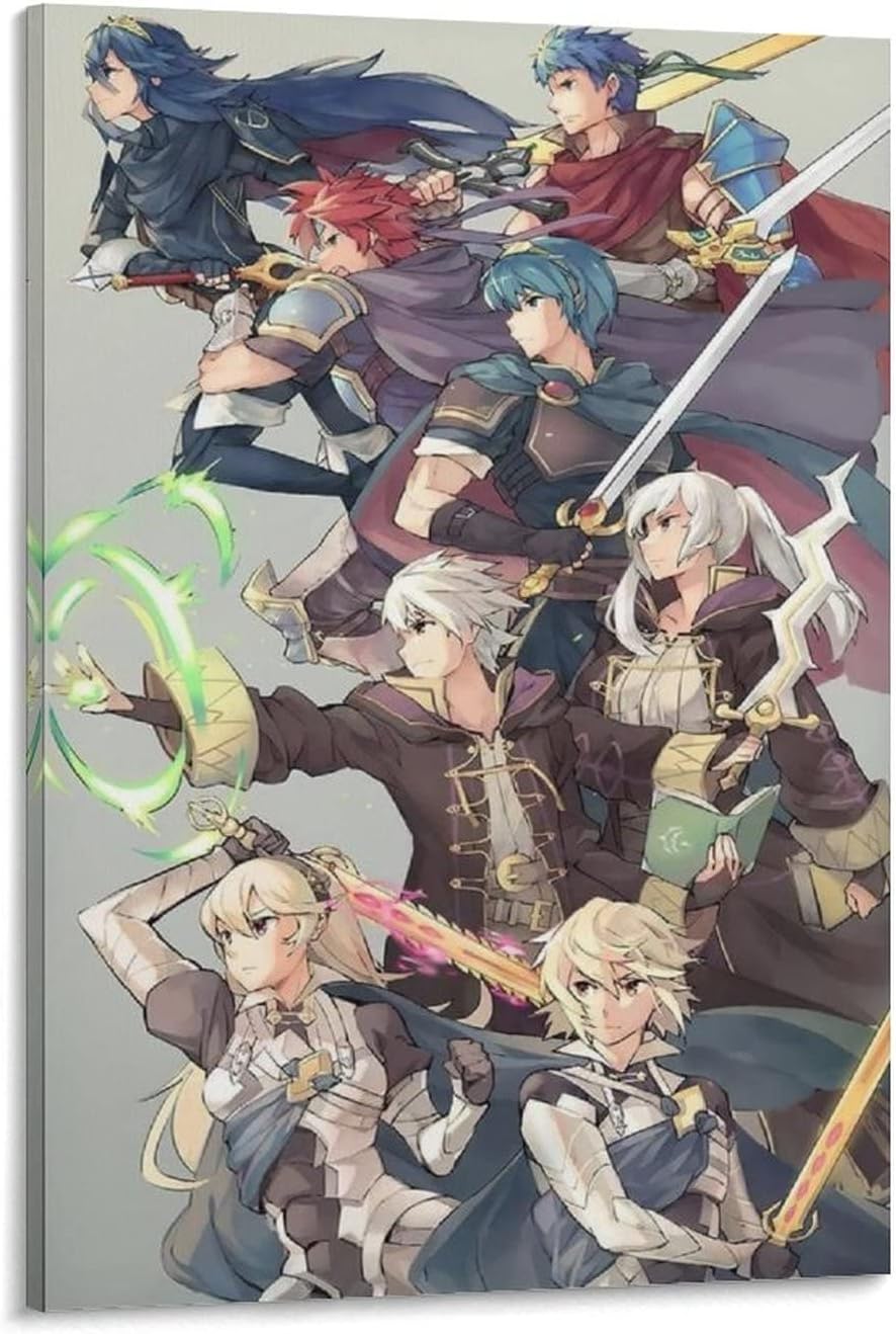 Fire Emblem Awakening Poster,All Characters,Fire Emblem Cipher,Canvas Wall Art For Living Room Decor Wall Art Poster Scroll Canvas Painting Picture Living Room Decor Home Framed/Unframed 12x18inch(30x