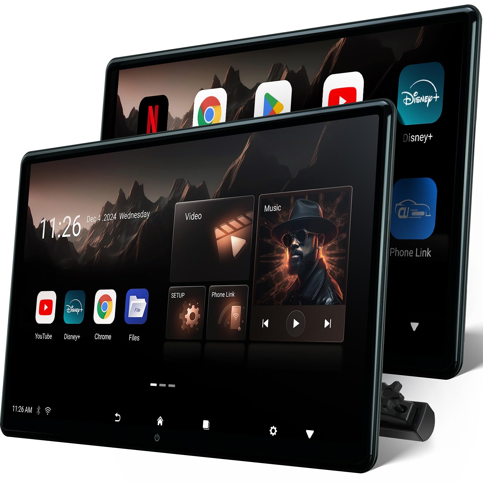 15.6 inch 4K Android.13 Car TV Headrest Monitor for Cars Back seat Rear Entertainment System, Support Phone Wireless Mirror Link Touch Screen,with WiFi/Bluetooth/HDMI/USB/Video Player (4G+64G(2*PCs))