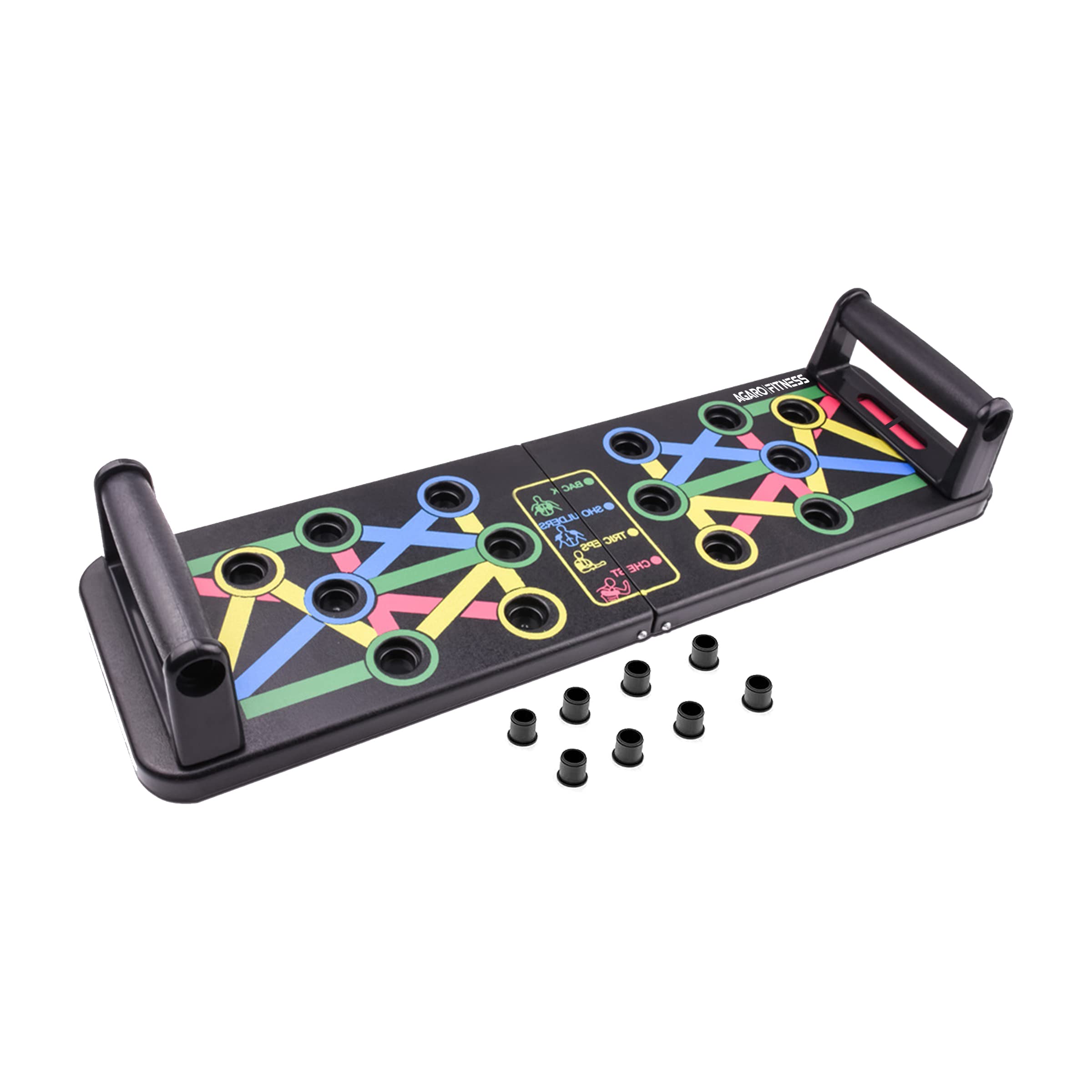 AGARO 3921 Push-Up-Board, 9 in 1 Body Building Push Up Rack Board, Foldable, Fitness Equipment For Home, Chest Muscle, Arm Muscle, Multi-Function Push-Ups, Carbon Fiber, Multi-colour, For Men/Women (B09SKTTKHM) Amazon Price History, Amazon Price Tracker