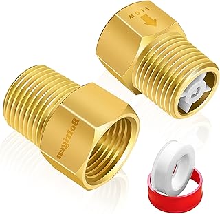 2PCS Brass 1/2" Female to 1/2" Male Check Valve Backflow Prevention, 1/2 inch NPT Thread Non Return One Way Check Valve for Water Heater, Tank, Tower, Toilet, Garden Pipe