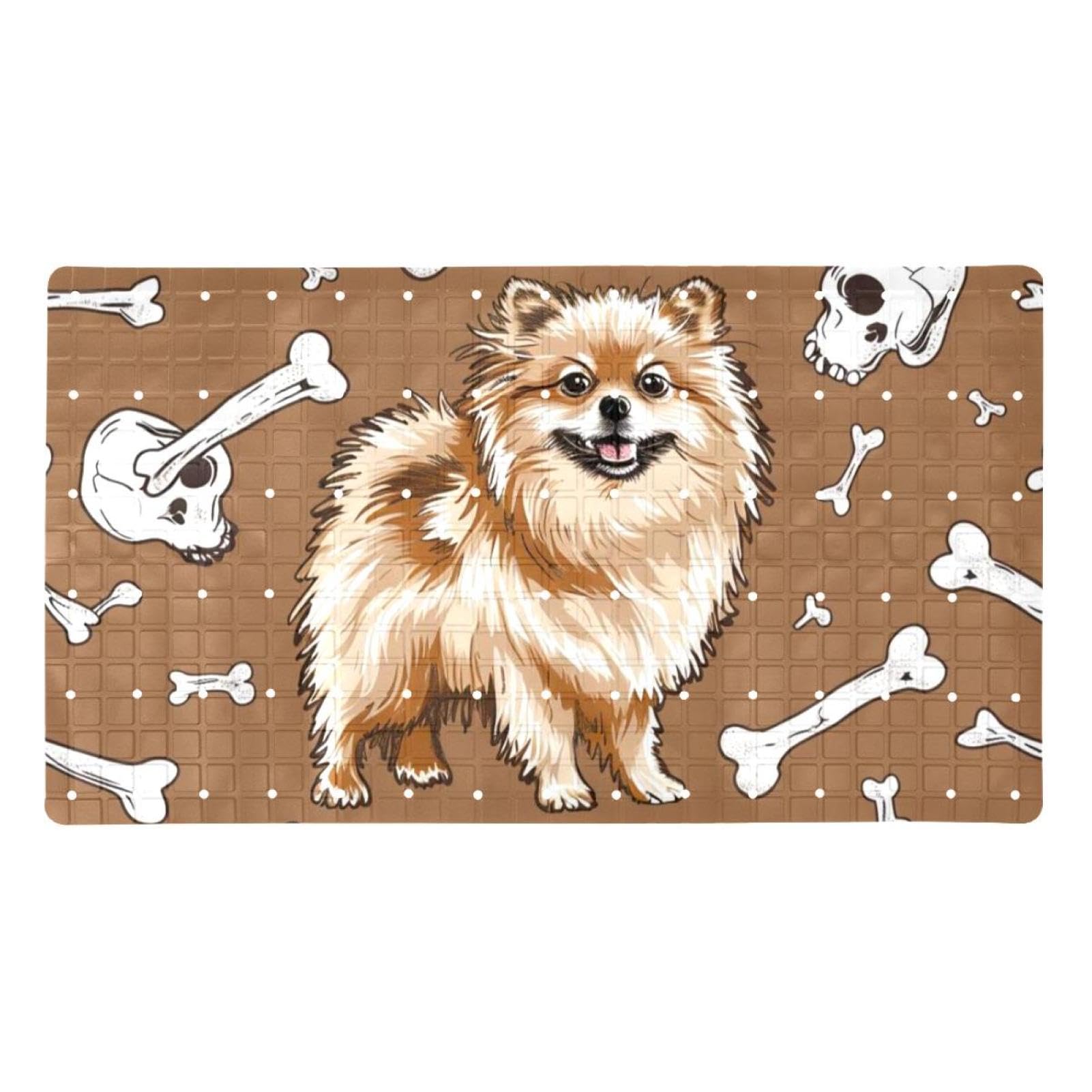 Tapis de bain Spitz Allemand antidérapant extra long à séchage rapide pour douche adulte