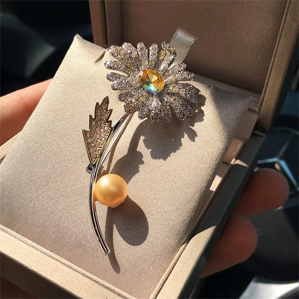 Japanese and Sunflower Pearl Brooch Daisy Zircon Brooch Accessory Girl