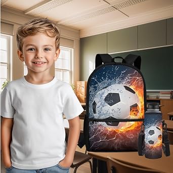 Print School Backpack Set for Kids Boys Girls 4 in 1 Children Back to School Backpack Set