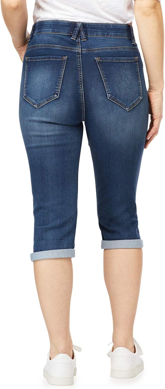 Angels Forever Young Sculpt 17" Capri for Women Figure Enhancing Stretch Denim, Mid-Rise - Image 3