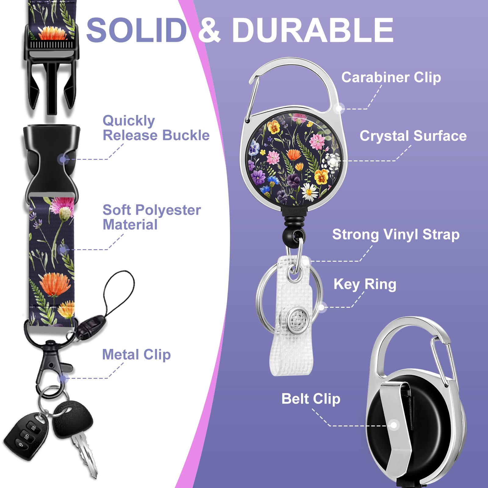 OffiEase Retractable Lanyard with ID Card Badge Holder - Image 4