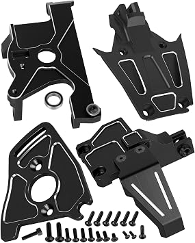 RC Alloy Chassis Brace Mounts & Motor Mount & Motor Plate Upgrades Part for 1/10 Jato 4X4 Brushless,Jato 4X4 VXL,Replace #9025,#7460A,#7490,Black