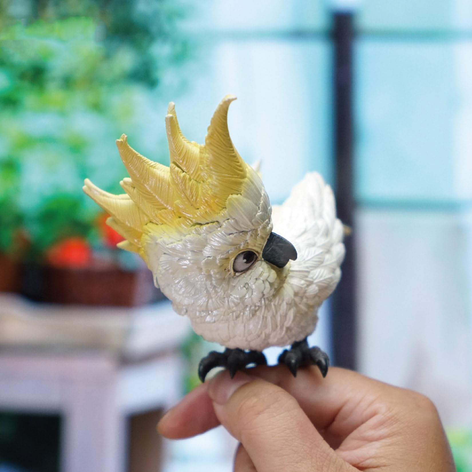 リアルなオウムの置物 キバタン 鳥のフィギュア・オブジェ 造園用工具