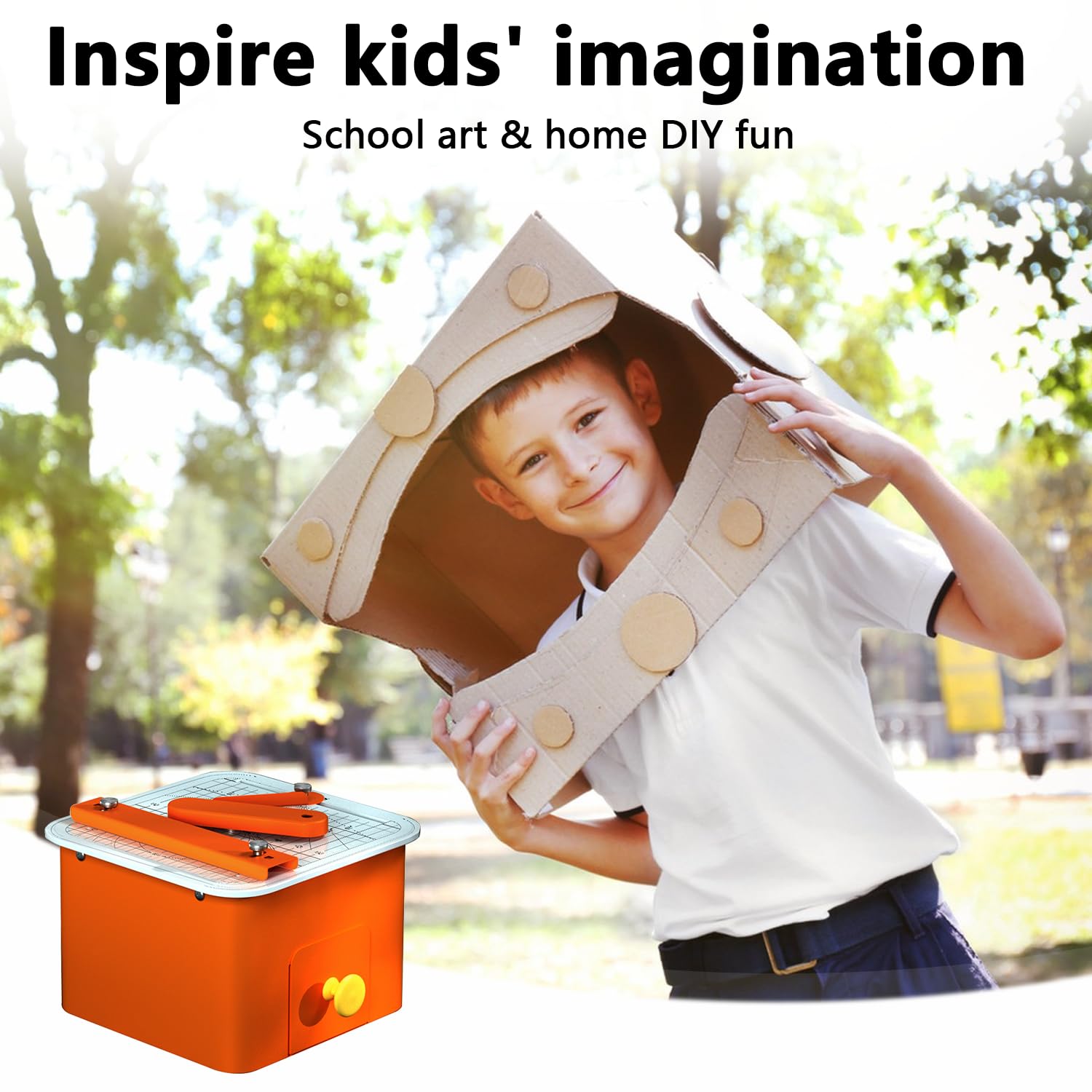 Kindersicherer Kartonschneider,45W Elektrischer Papierschneider mit Klingenloser Technologie,Präzisionsschneiden von 0–4mm Dickem Karton,STEM-Bastelwerkzeug für DIY 3D Modelle und Schulprojekte