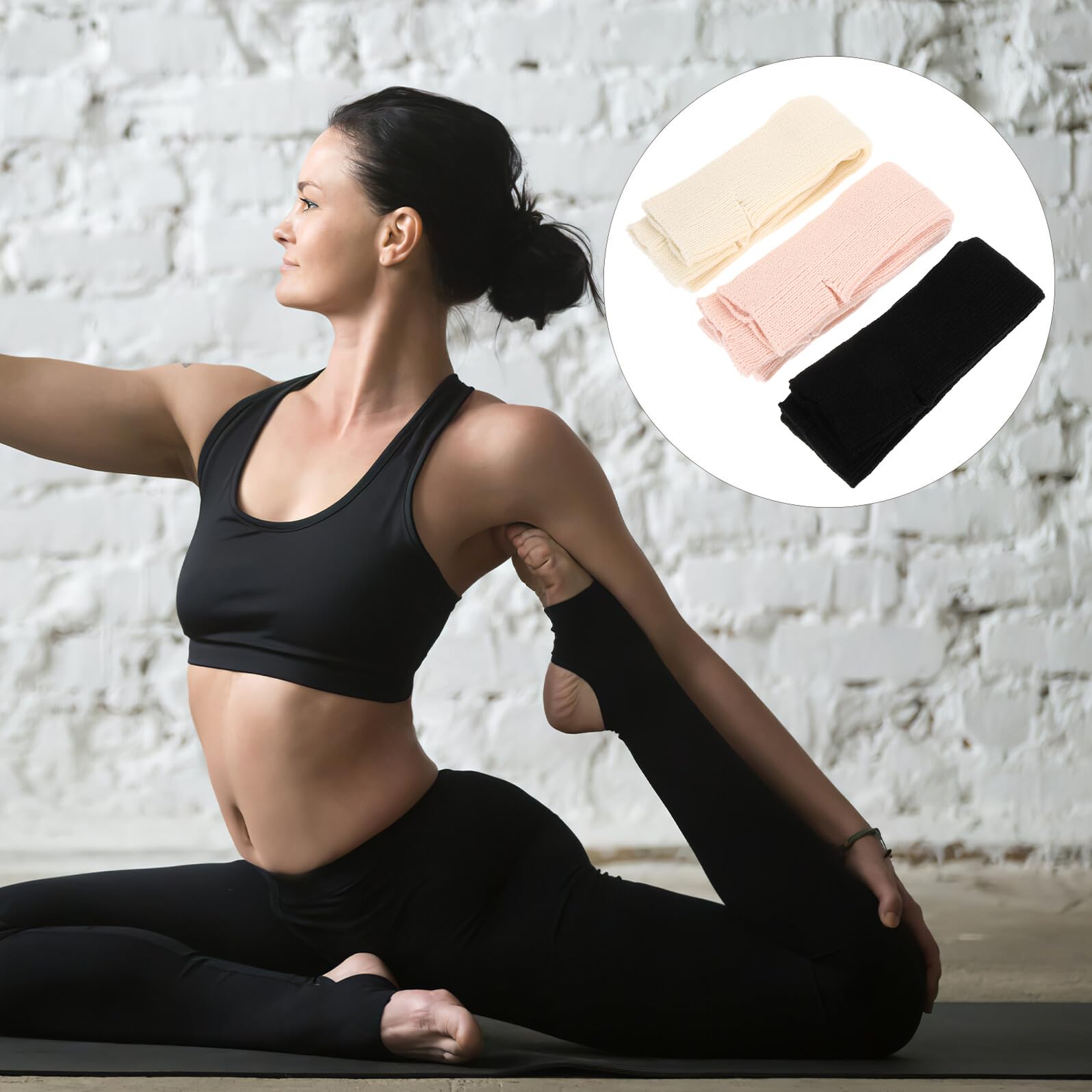 Healeved Calentadores de Piernas Largos de Punto para Mujer 3 Pares y Nude Calentadores Térmicos para Ballet Yoga y Baile en Invierno y Otoño