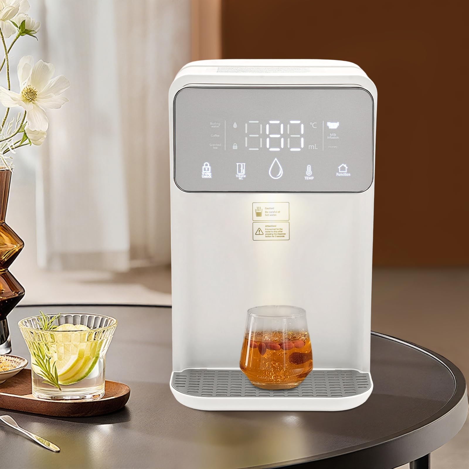 Distributore di acqua calda da 2000 W, 3,5 l, per acqua calda rapida, touch screen digitale, a risparmio energetico, ideale per cucina, ufficio e alimenti per bambini
