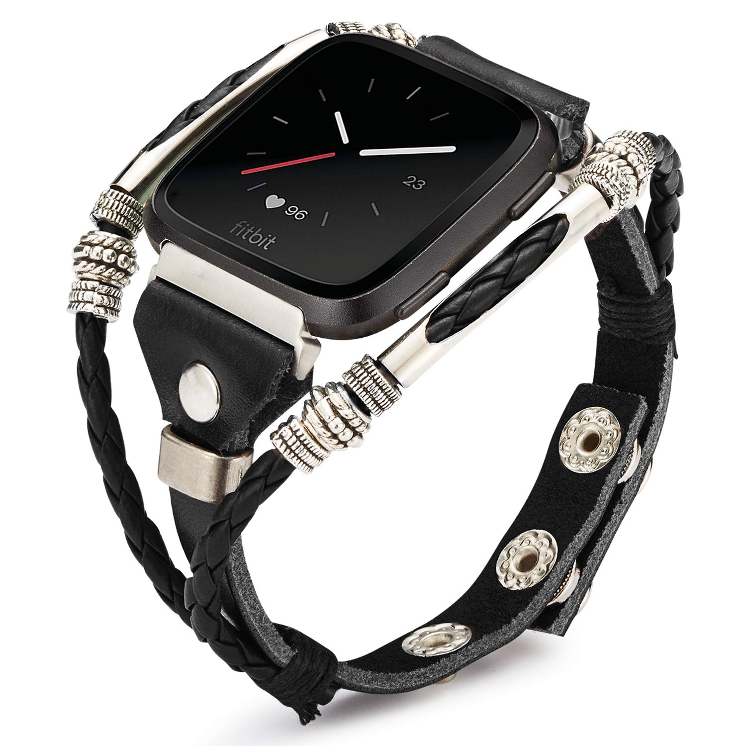 Marval P Compatible For Fitbit Versa Bands Handmade Leather