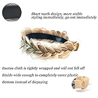 Vista 4 de Banda ancha trenzada para el cabello, accesorios para el cabello, banda elástica antideslizante para mujeres y niñas (A1002)