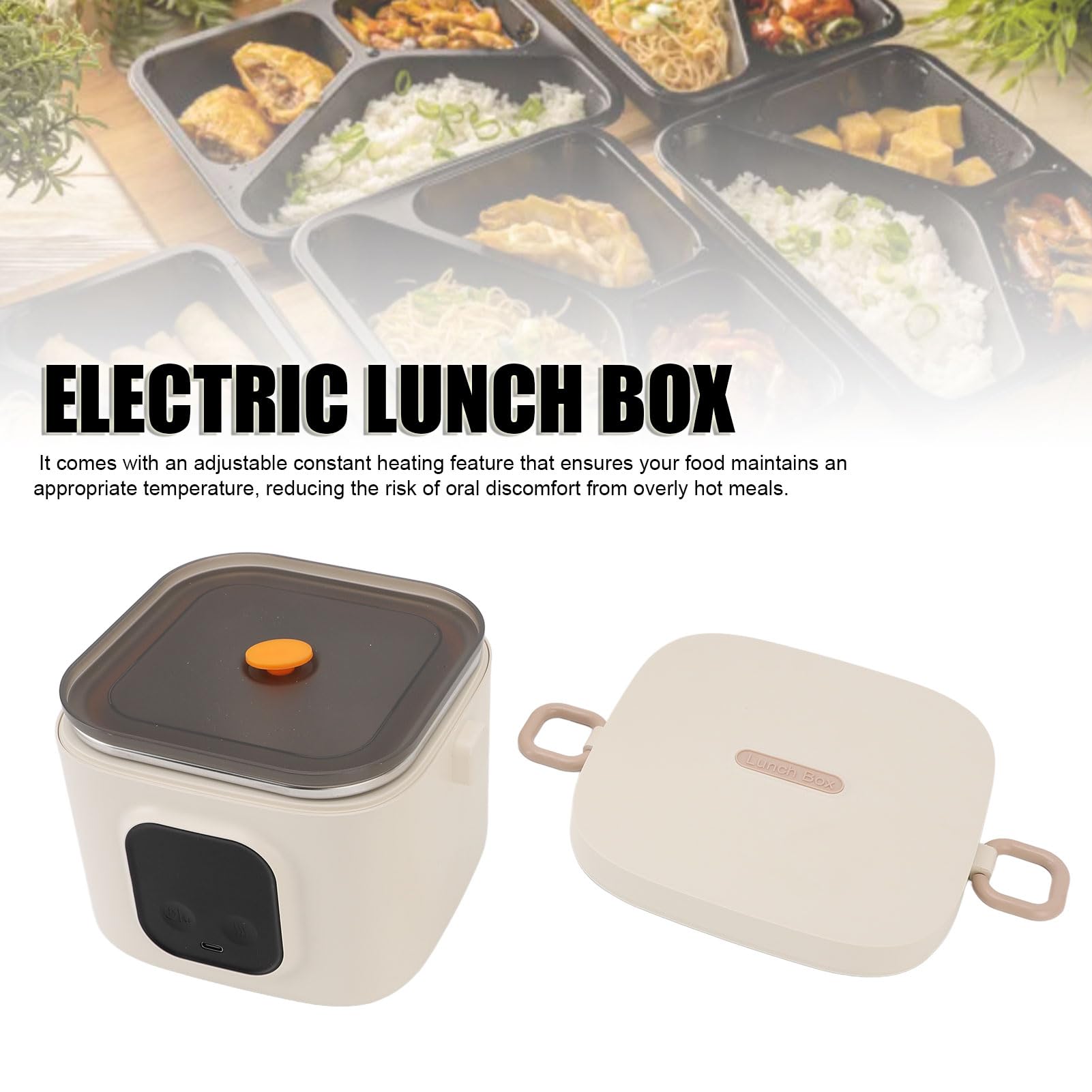 Riscaldatore Alimentare Elettrico per il Cibo con Batteria da 14000 MAh LI Incorporata, 304 Contenitore in Acciaio Inossidabile 800 Ml di Grande capacità, Semplificando la