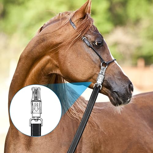 Miniatura 5 de MIYABALA Lazos cruzados para caballo, lazo de nailon resistente para remolque con fuerte presión de pánico y broche de toro, longitud ajustable de