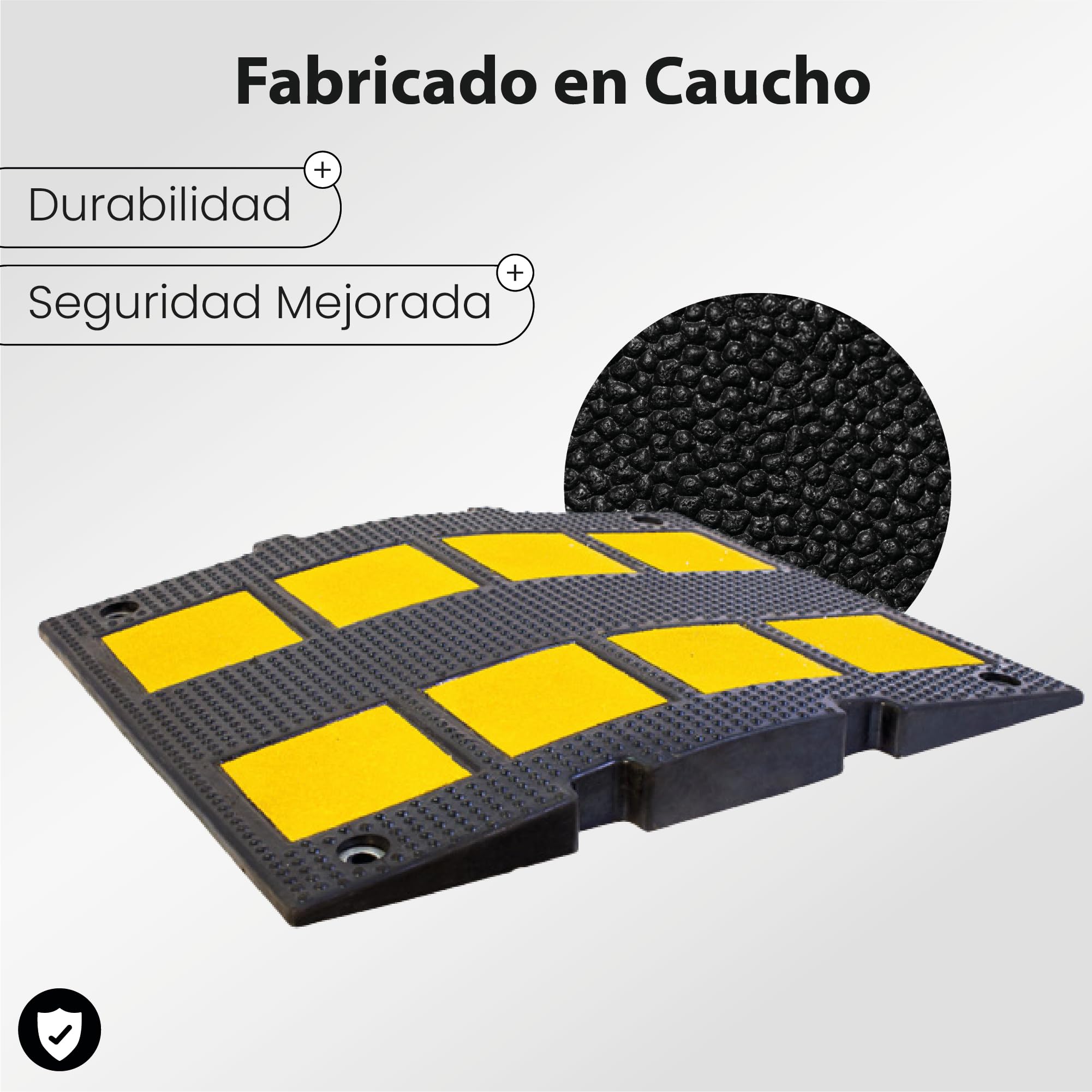 Banda Reductora de Velocidad Vial Badén de Caucho para Rampa, Garaje, Suelo, Carretera, Aparcamiento o Parking 500x600x50mm