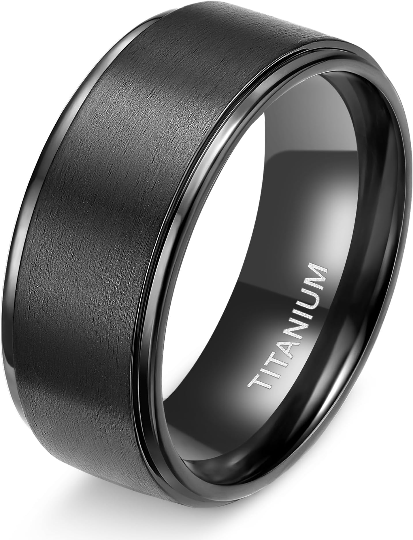 4mm 6mm 8mm 10mm Titanium Rings Black/Silver/Gold Wedding Band Matte Comfort Fit for Men Women Size 3-15