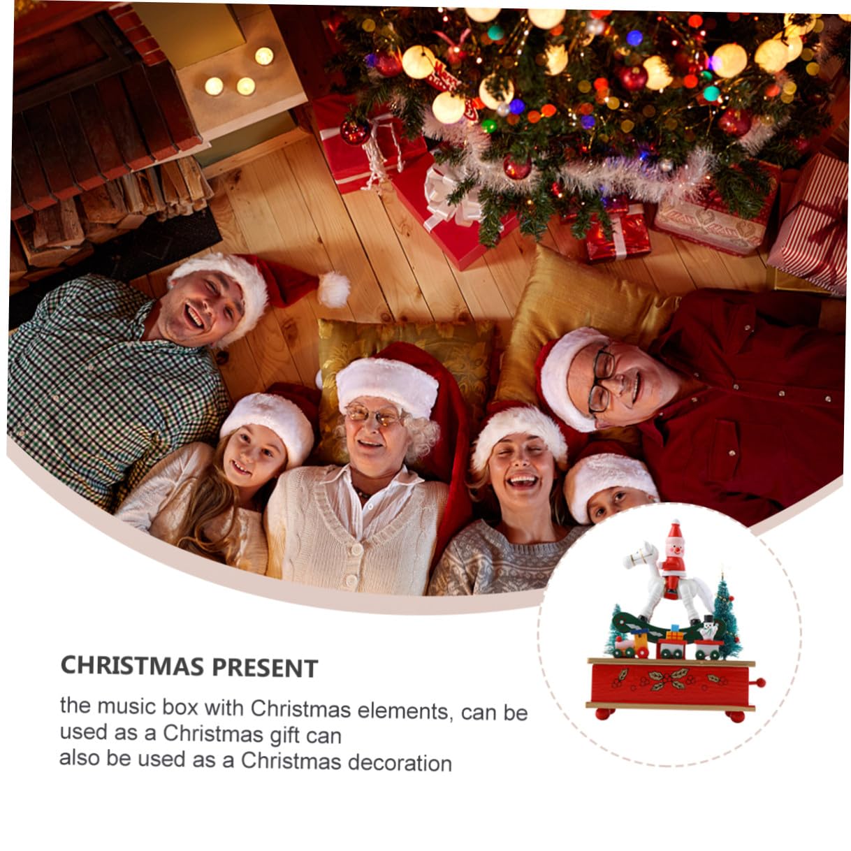 BESPORTBLE Carillon Albero di Natale in Materiale Sintetico Adorabile e Portatile, Decorazione Natalizia per Ufficio e Camera da Letto