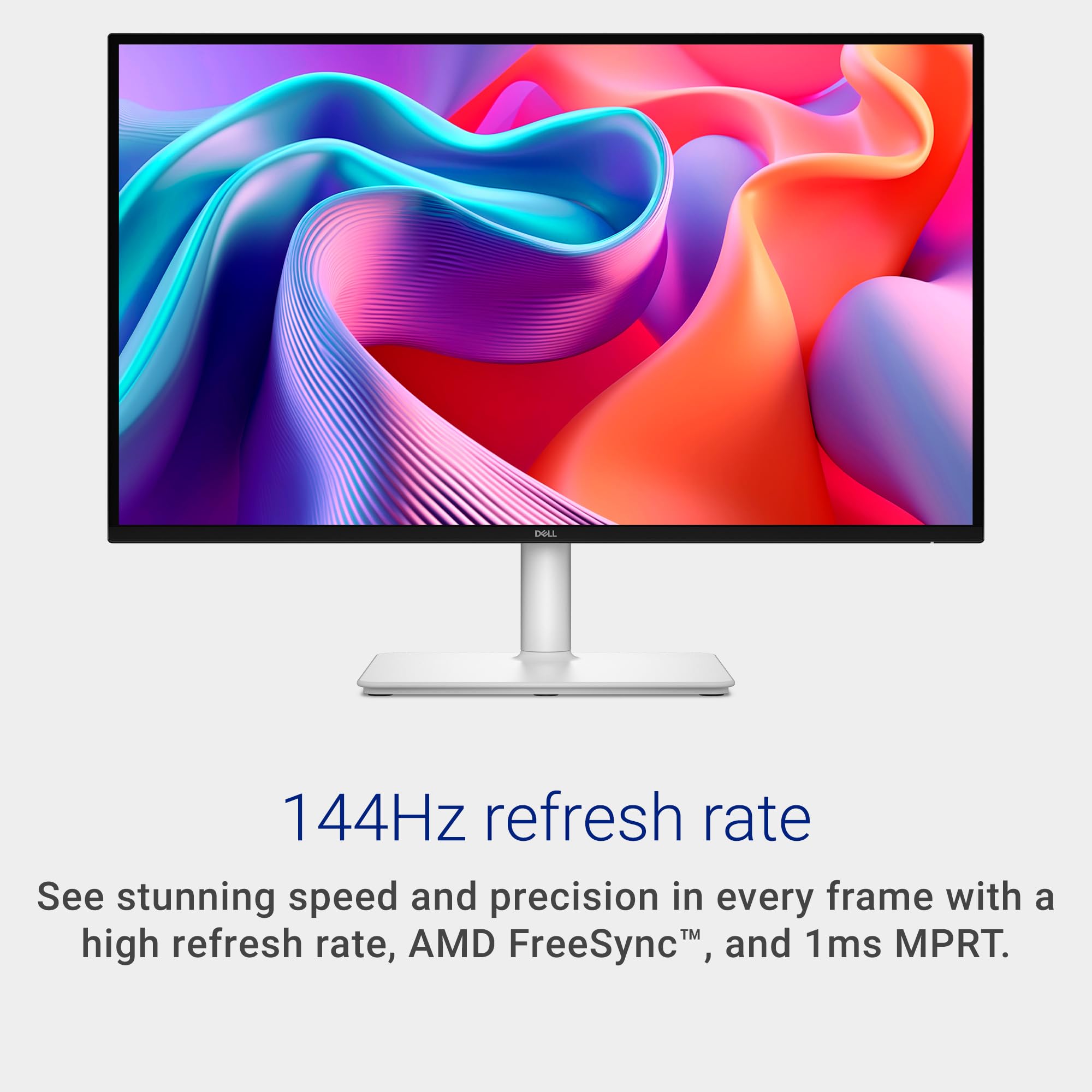 Dell 27 Plus QHD Monitor - S2725DSM - 27-inch QHD (2560x1440) 144Hz 1ms Display, 2 x 3W Speakers, HDMI/DisplayPort 1.4 Connectivity, Height/Tilt/Pivot/Swivel Adjustability, AMD FreeSync - Ash White - 4