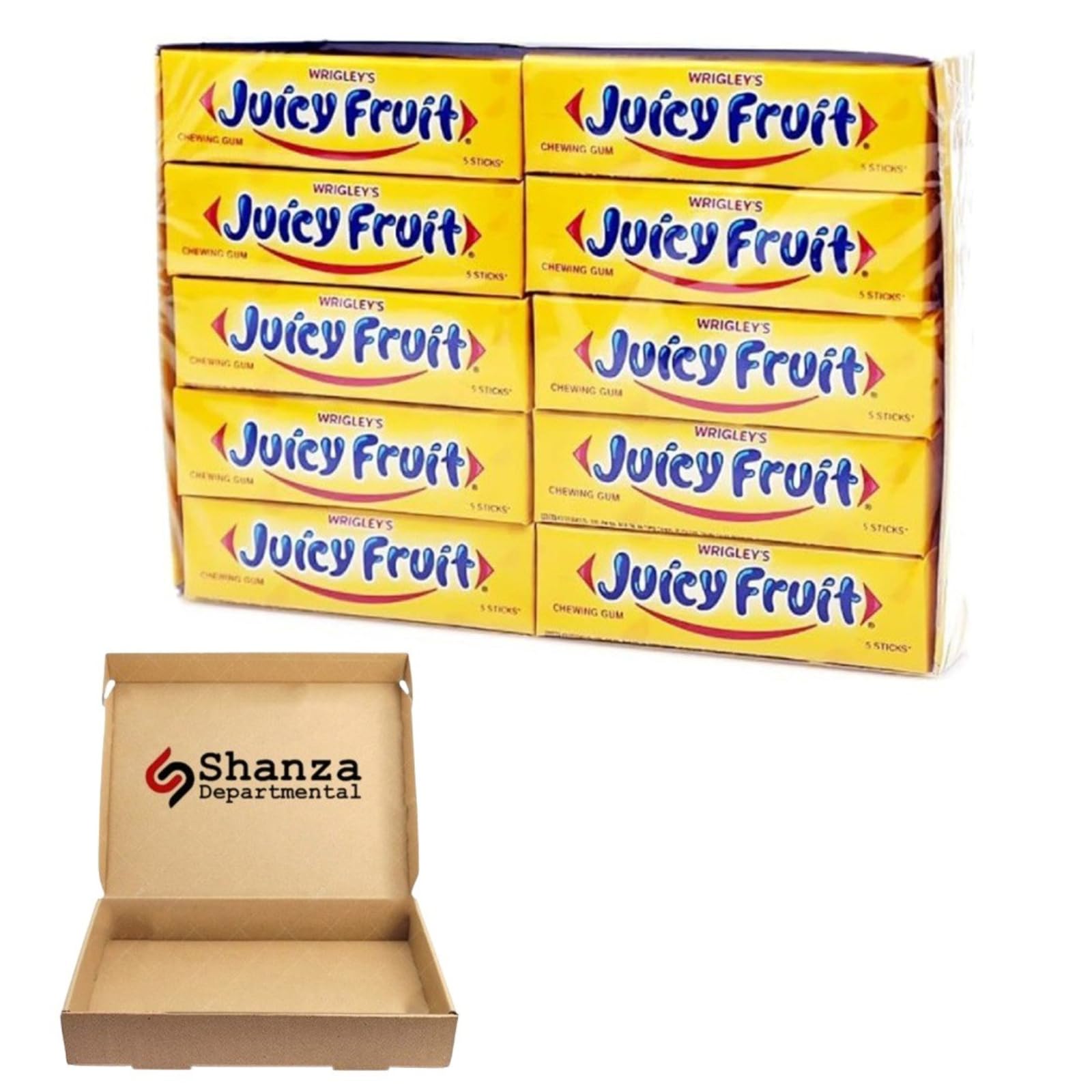 Wrigley's Juicy Fruit Chewing Gum 5 Sticks Pack of 20 (1 Pack