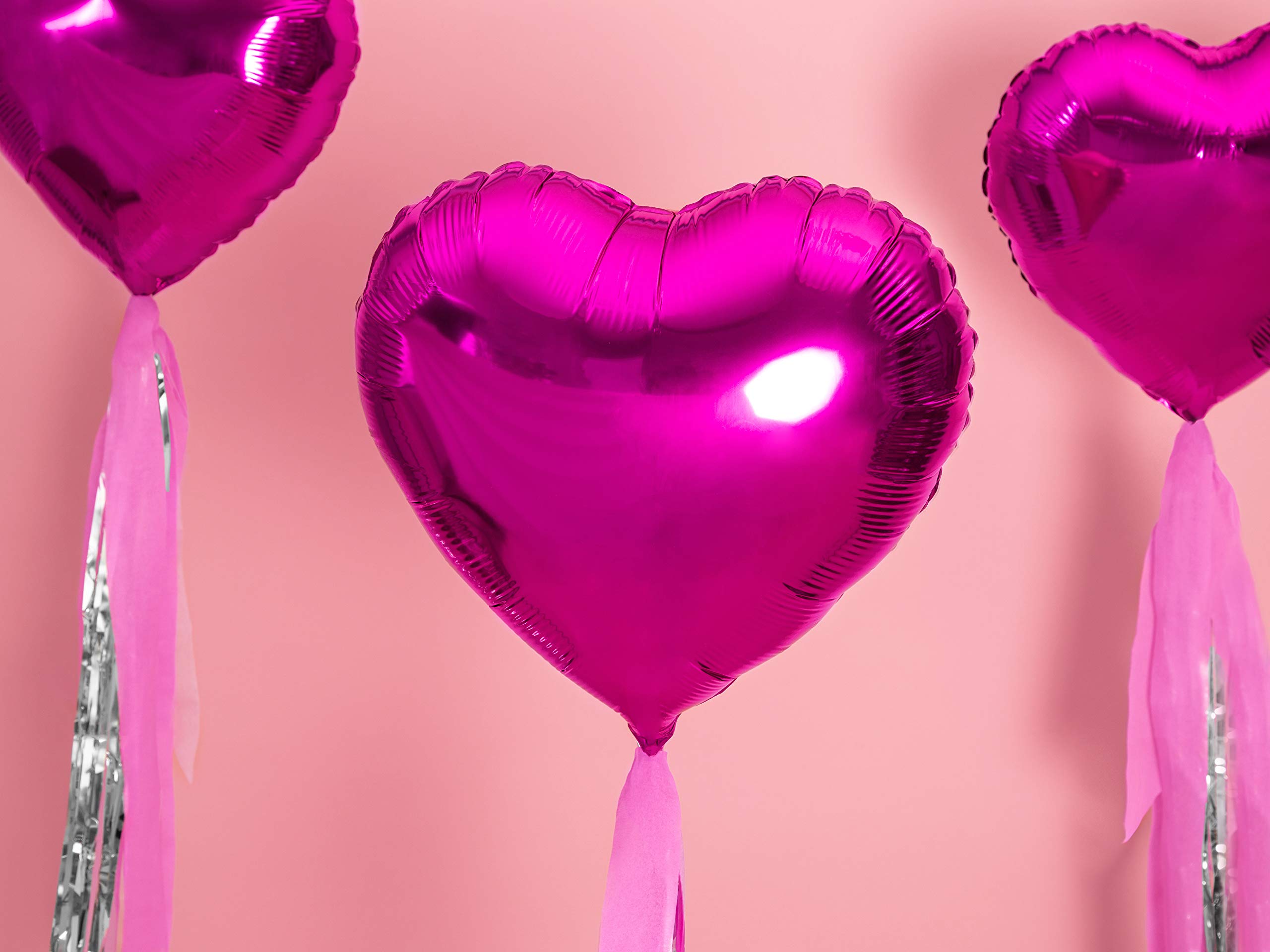 Ballon Mylar Cœur Rose PartyDeco – 45 Cm, Déco Fête, Mariage, Anniversaire, Saint-Valentin