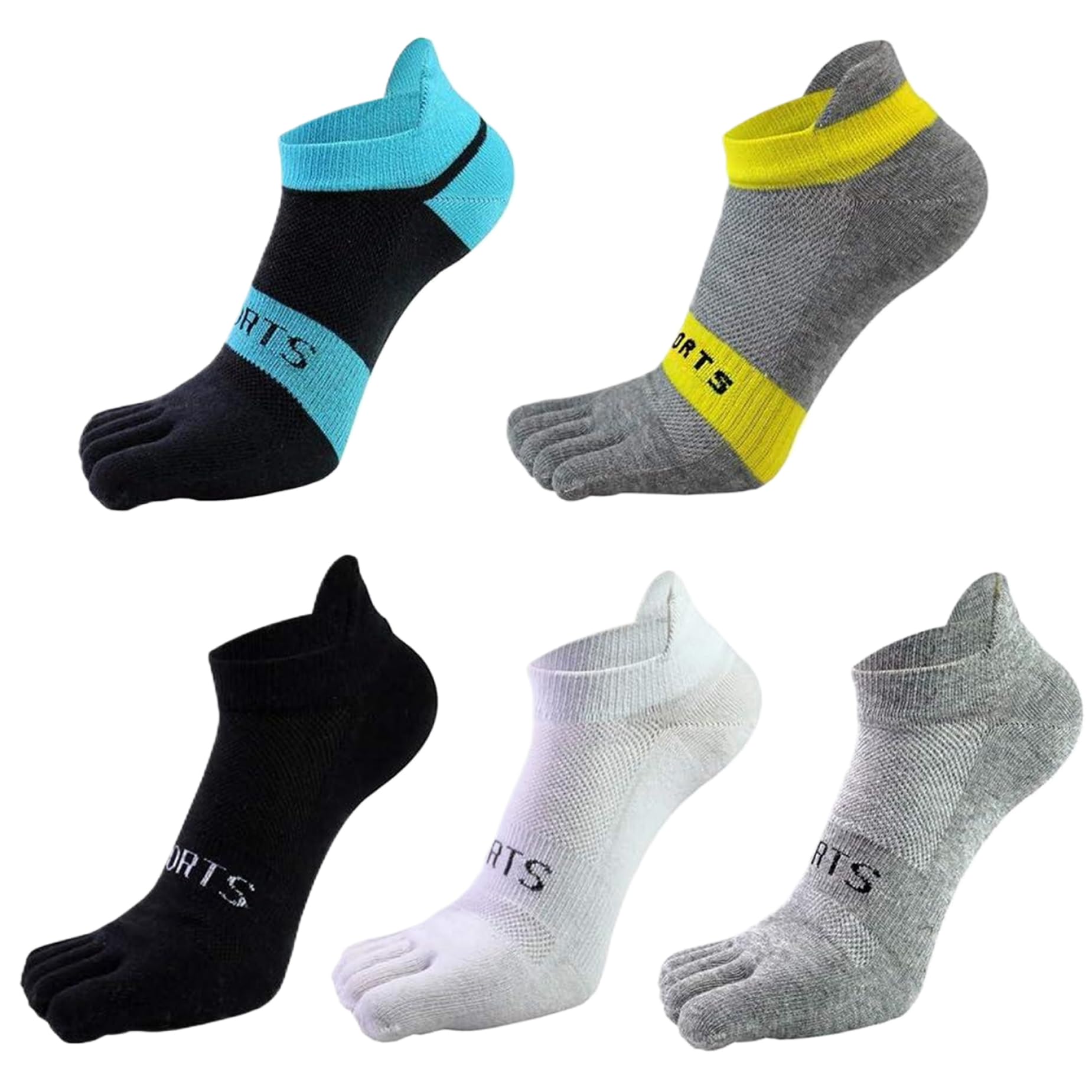 Calcetines de cinco dedos elásticos transpirables y de corte bajo 8
