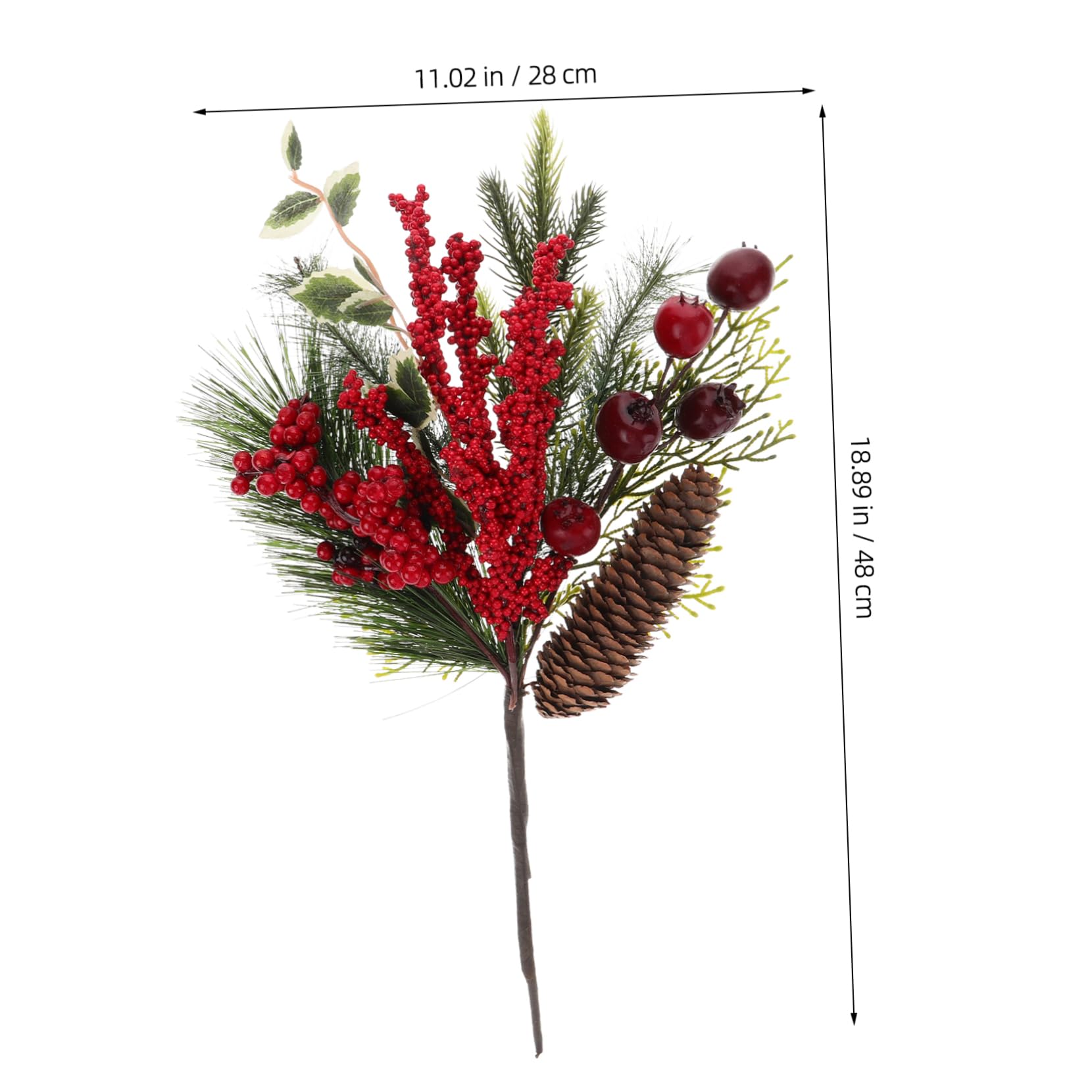 Wakauto Christmas Picks for Crafts Floral Picks Artificial Plants Berry Stem Pine Cones Branches for Xmas Decor