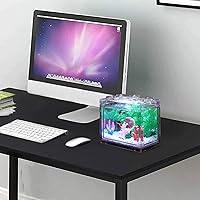 Vista 7 de Pequeño Tanque de Peces Betta, Kit de Tanque de Acuario con Iluminación LED, Conjunto de Tanque de Peces de Combate Apilable de 0.6 Galones