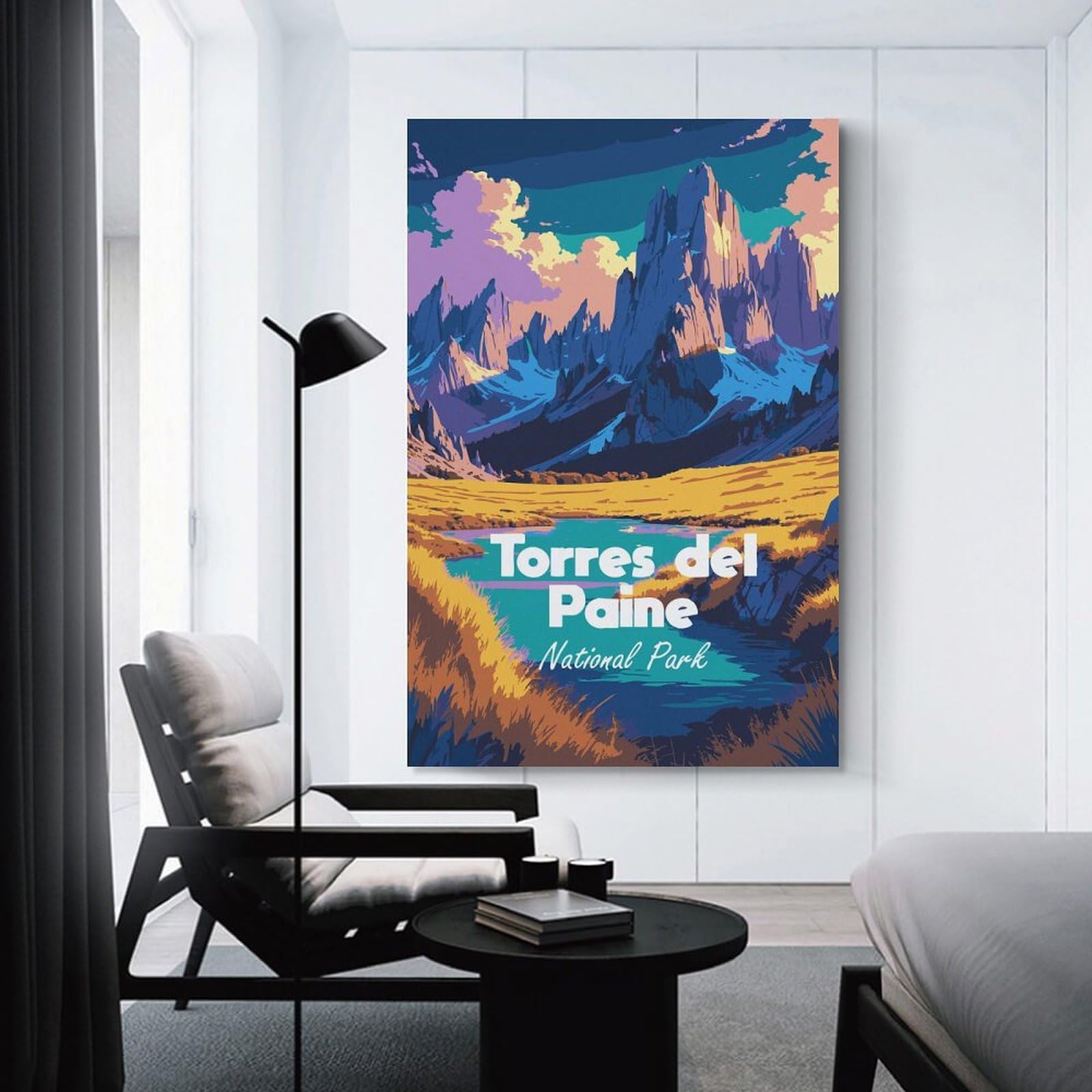 Junmoney Unframe-Style-4 Torres Del Paine National Park Room Decor Wall Art 20X30inch(50X75cm), For Entrance Spaces, Stair Walls Or Halls, A Neat Decor Update For Hallways