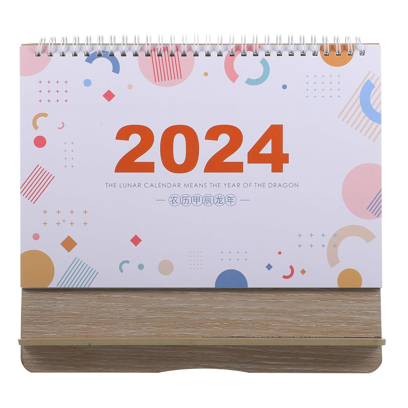 Großer Tischkalender 2024, 3D-Kalender, 2024 Schreibtischkalender mit Holzsockel, kreativer stehender Flip-Tischkalender von Januar 2024 bis Dezember 2024, 12 Monatsplaner für Zuhause, Büro, Schule