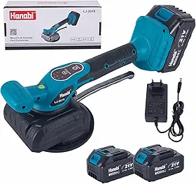 Hanabi Maquina De Assentar Pisos A Bateria 21V 4,0Ah com 2 Baterias, Ventosa 200mm, Até 80kg, Nível de Bolha, Maquina De Assentar Ceramica Sem Fio Profissional