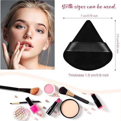 Miniatura 4 de 6 esponjas de maquillaje triangular, esponja de maquillaje suave para polvo mineral suelto, polvo corporal, esponja de maquillaje cosmético de
