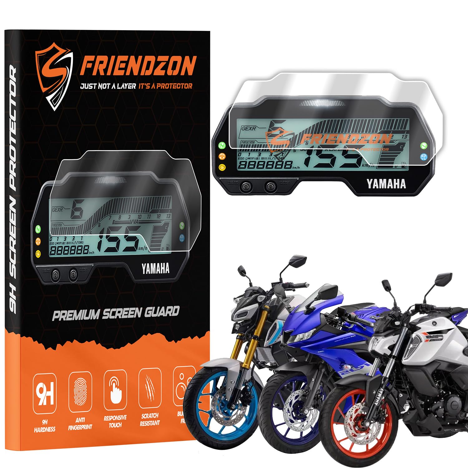 FriendZon Screen guard for Yamaha MT 15 | FZ-S V4 OBD-2B 2025 | FZS-FI V4 (2025-2024) | YZF R15 V3 || Instrument Cluster Protector || Anti Fingerprint [Not A Tempered Glass] (Pack of 1)