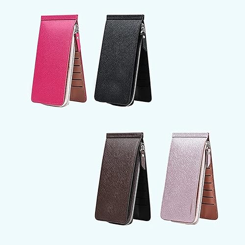Miniatura 7 de Billetera larga multifuncional, cartera para mujer, con bloqueo de billetera, con bolsillo con cremallera, cartera para múltiples tarjetas para