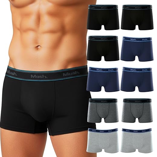 Kit 10 Cuecas Boxer Mash Algodão Cotton Respirável Masculina