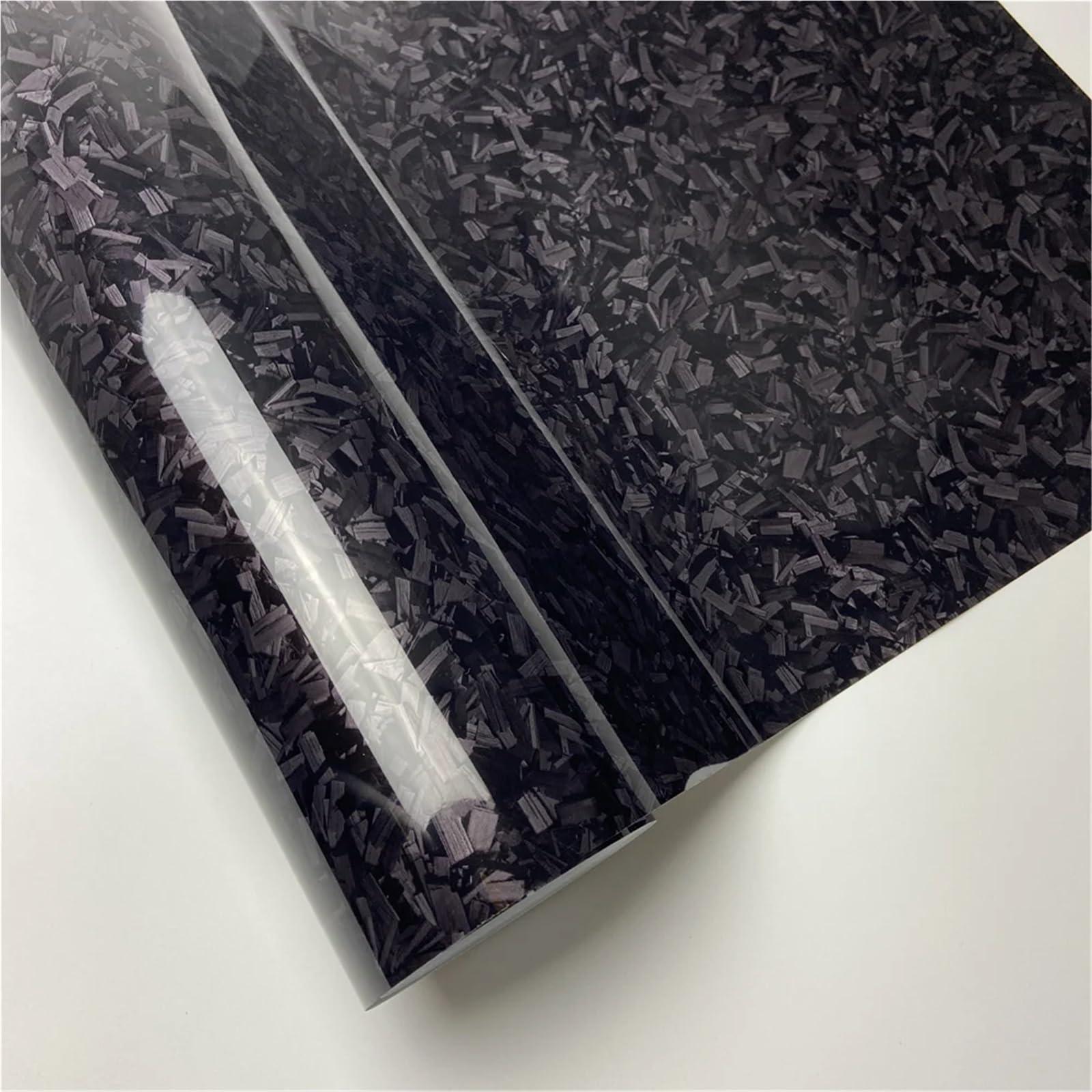 Folia do owijania samochodów Czarna folia z włókna węglowego Owijanie motocykli Naklejki ochronne na karoserię samochodu Folie karoseryjne(Glossy Black Forged,20X152 CM)