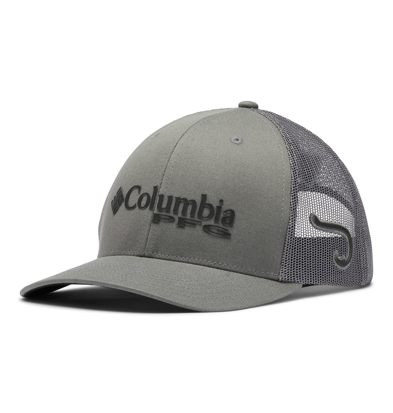 Gorra unisex PFG de malla con cierre de presión, titanio/negro/gancho, talla única