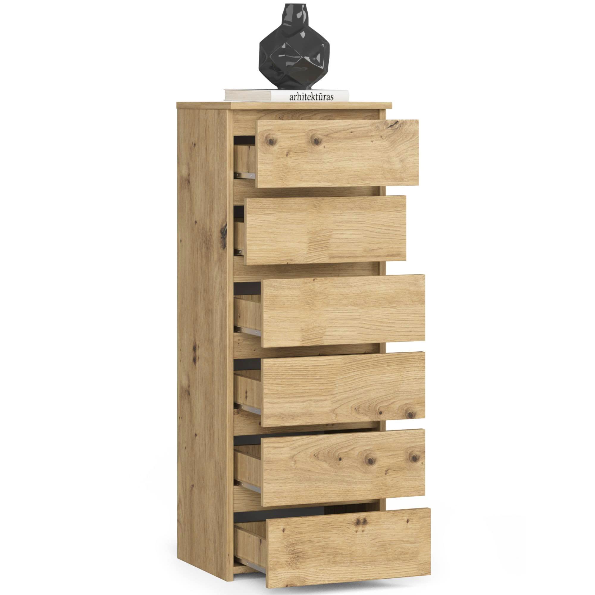 Kommode mit 6 Schubladen Kommode Schlafzimmer Flur Wohnzimmer Organizer Kommode mit Schubladen 40 cm breit 109 cm hoch