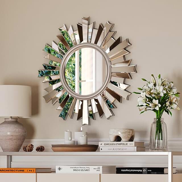 Uniclinens Silver Sunburst Mirror - 26