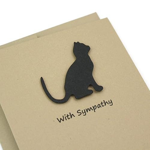 Miniatura 3 de Cat Sympathy Card  Black Cat Single Note Card  Kraft Brown with envelope  Pet Condolences