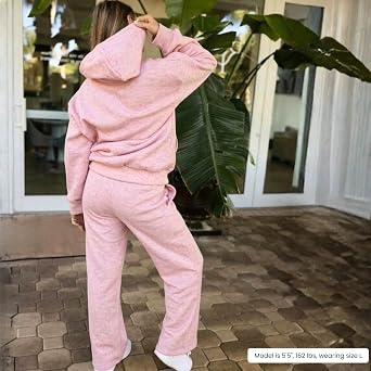 Women 2 Piece Oversized Tracksuits Set Fall Fashion Sweatsuits Lounge Outfits Hoodie Airport Travel Wide Leg Pants