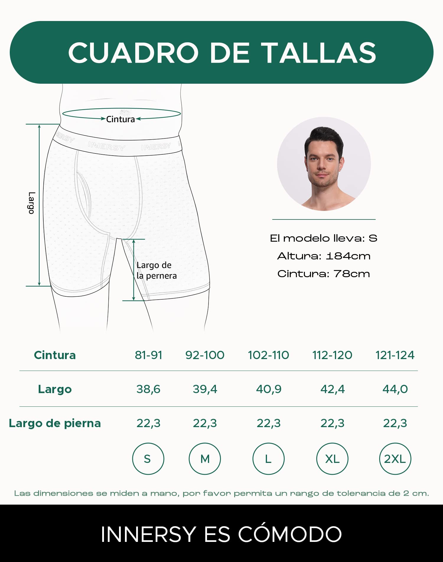 INNERSY Calzoncillos Hombre Boxer Largos Ropa Interior Antirozaduras Bóxers Deportivos Ligeros 3 Pack